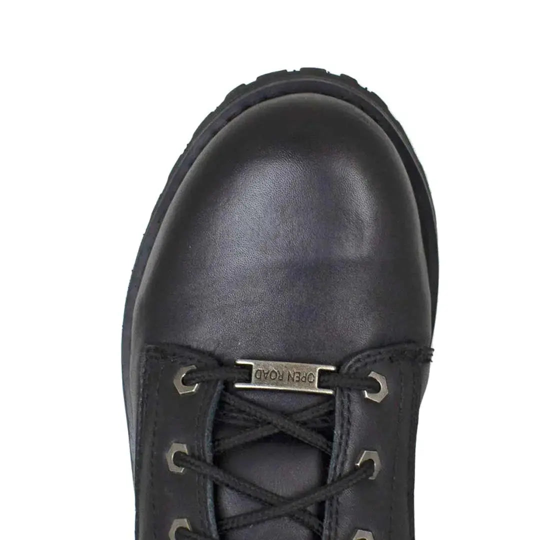 Open Road Men's 8 Quilted Motorcycle Boots - Waterproof Leather Riding Boots for Harley & Cruiser Bikes - Perfect for Long Distance Touring & Daily Commuting