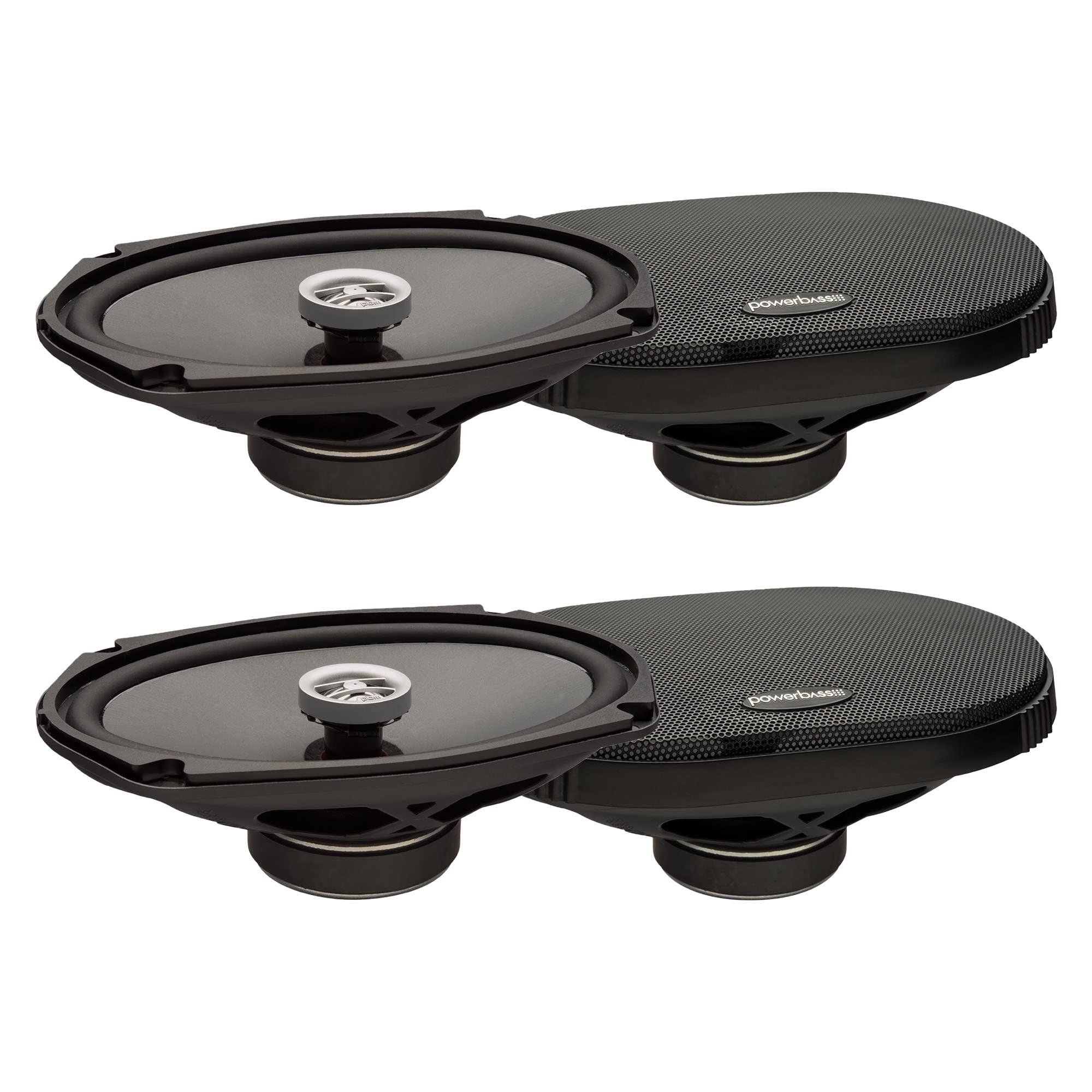 PowerBass OE-692T 6x9 Inch Shallow Mount Coaxial 2-Ohm Car Speakers (2 Pairs) - Premium Sound for Trucks, SUVs & Custom Car Audio Systems