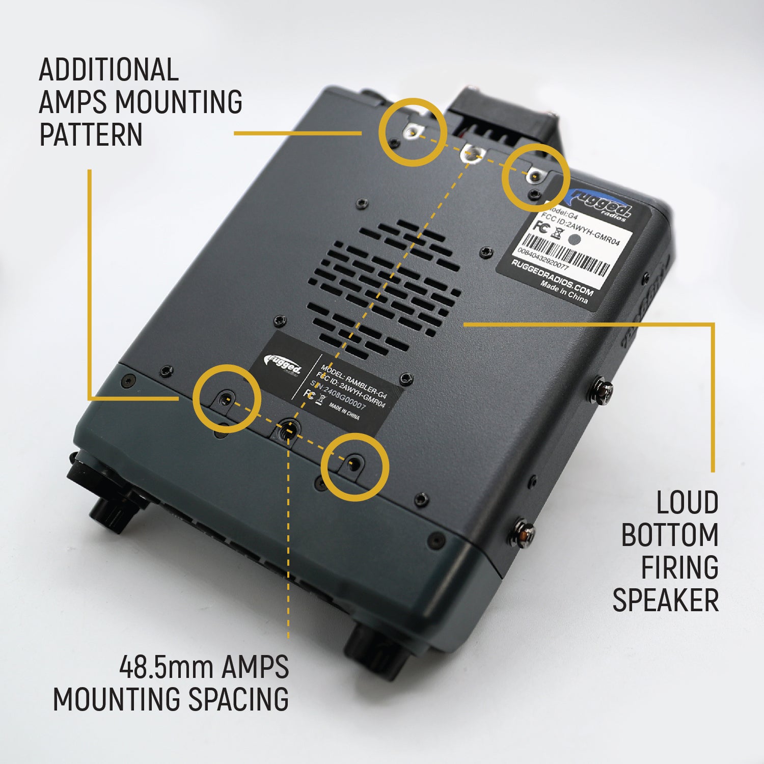 Rambler G4 High Power GMRS Mobile Radio Kit with External Speaker - Long Range Communication for Off-Road, RV & Emergency Preparedness