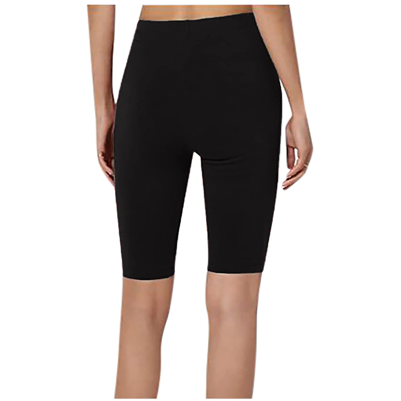 XUNRYAN Women's High Waist Bermuda Shorts - Athletic Yoga Running Leggings with Seamless Design, Under Dress Tights Pants for Workout, Lounge & Casual Wear