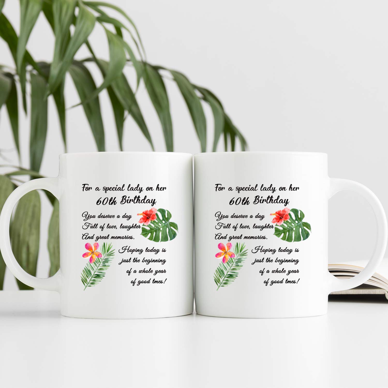 60th Birthday Coffee Mug for Women - 11 oz Ceramic Gift for Mom, Sister, Best Friend, Wife, Daughter - Perfect for Celebrating Milestone Birthdays & Special Occasions