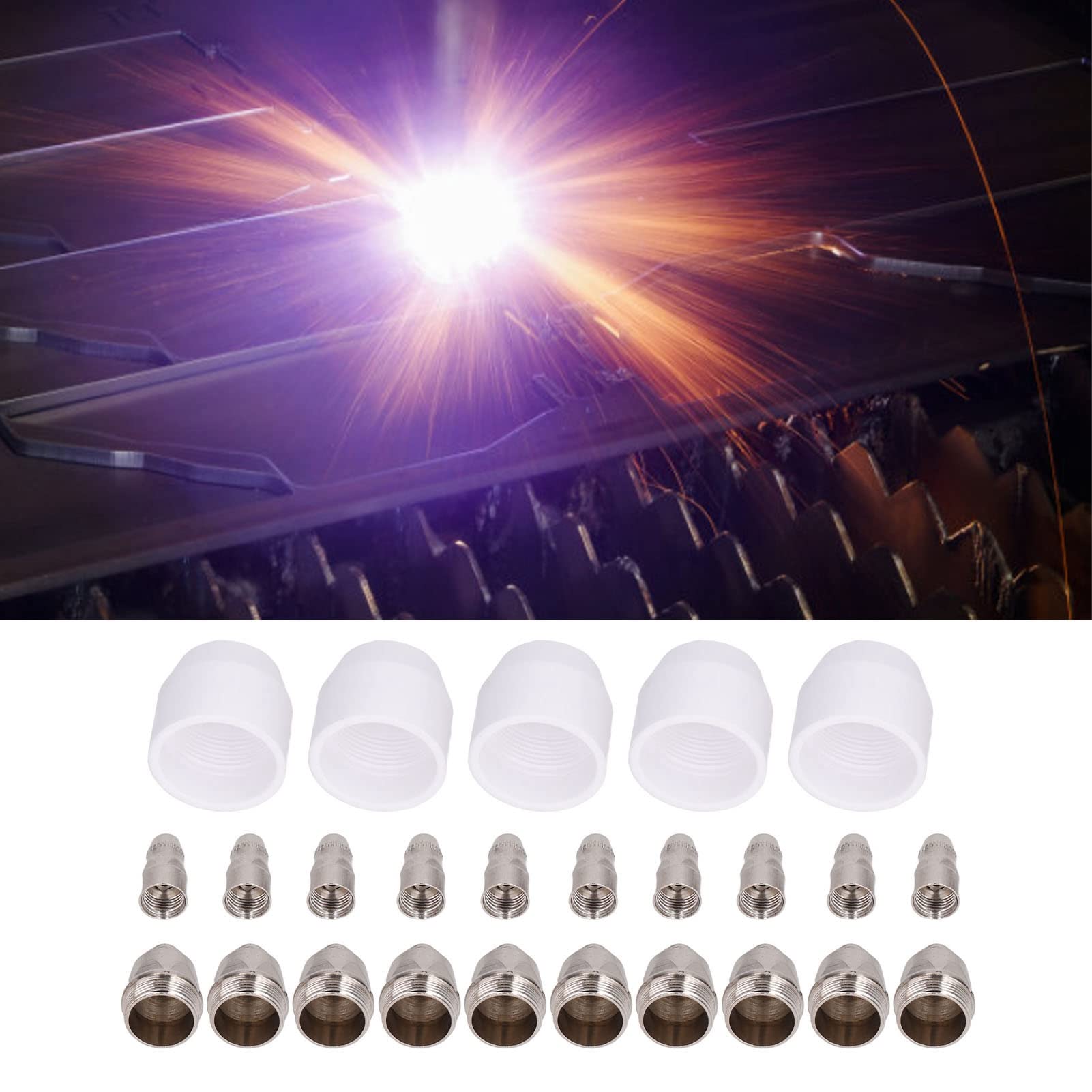 Plasma Cutter Torch Consumables - Durable Electrode Nozzles & Cups for P-80 Machine | Portable, Lightweight Replacement Parts | Ideal for Metal Cutting, Welding & Fabrication Projects
