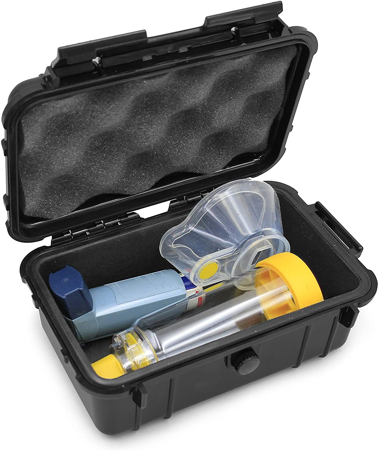 CASEMATIX Airtight Asthma Inhaler Travel Case - Fits Inhaler, Spacer & Mask - Medical Storage Organizer for Home, Travel & Emergency Use