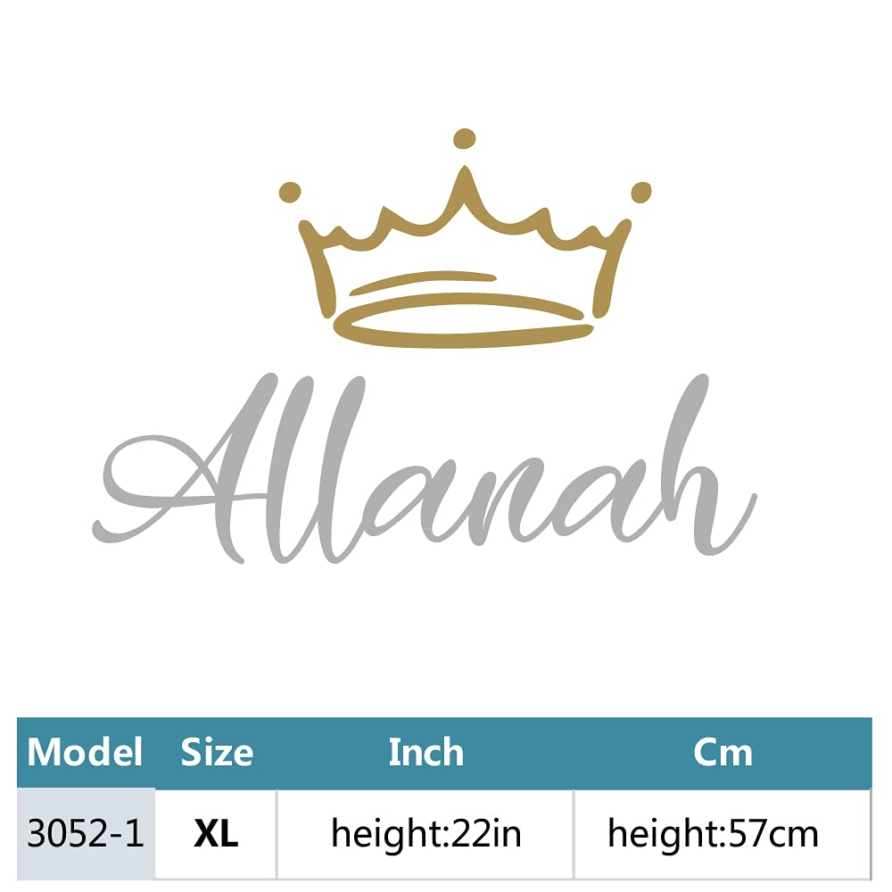 Custom Name Crown Princess Prince Vinyl Wall Decal - Waterproof Self-Adhesive Wall Art Sticker for Kids Room, Nursery, Living Room & Home Decor - Perfect for Birthday Parties, Nursery Themes & Wall Murals