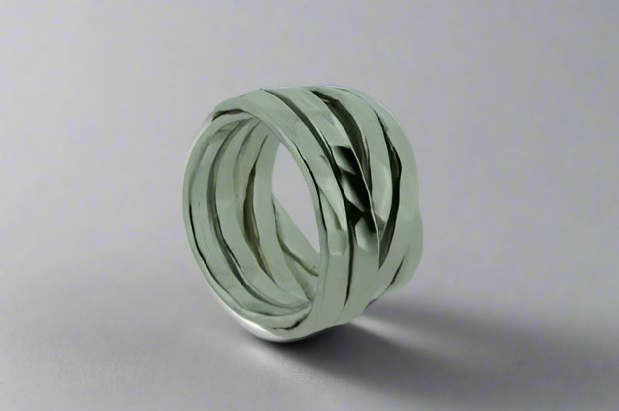 Flat Hammered Knot Ring Sterling Silver - Elegant Boho Jewelry for Women, Perfect for Everyday Wear & Special Occasions