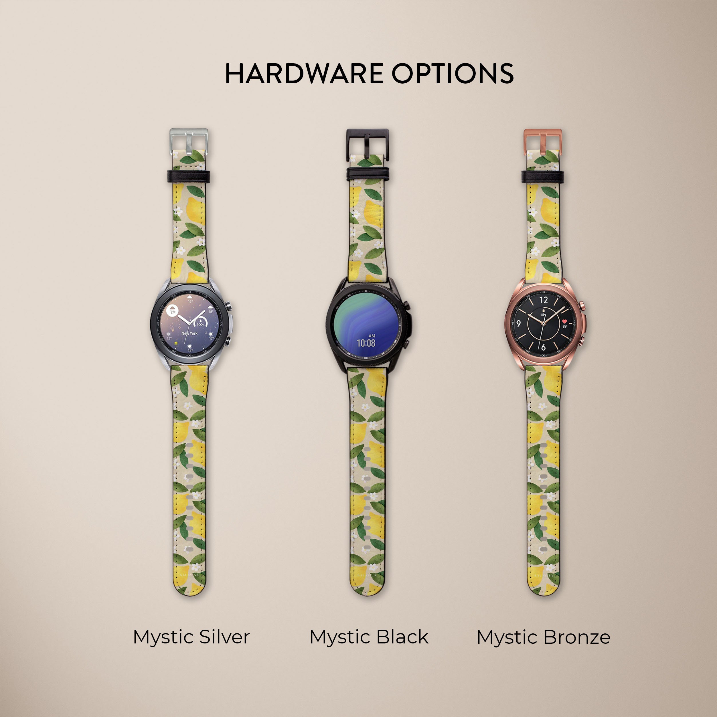 Premium Galaxy Watch Band - Durable Silicone Strap for Samsung Galaxy Watch 4/5/6, Stylish Lemon Summer Mix Design, Perfect for Workouts, Running & Outdoor Activities
