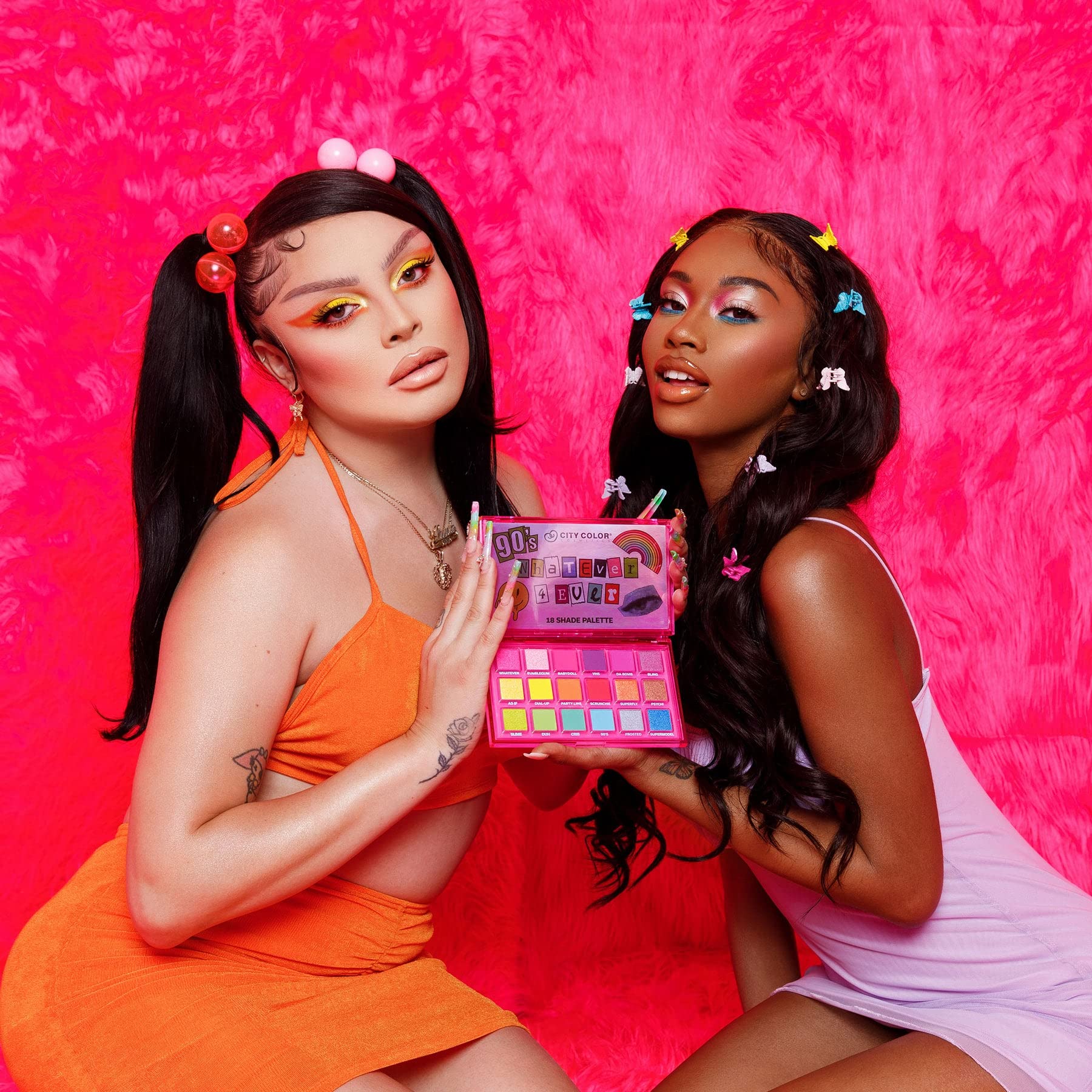 CITY COLOR 90's Whatever 4 Ever Eyeshadow Palette - 12 Highly Pigmented Matte & Shimmer Shades for Day & Night Makeup Looks | Perfect for Parties, Date Nights & Special Occasions