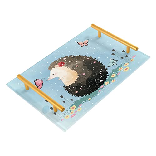 Hedgehog Playing With Butterfly Blue