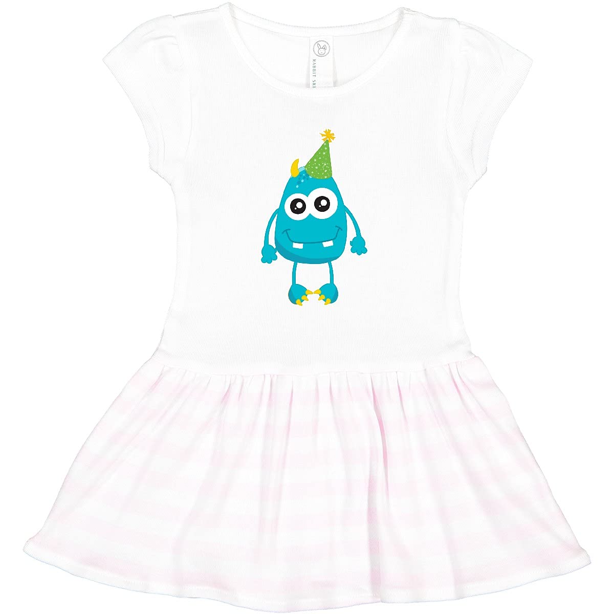Inktastic Blue Monster Toddler Dress - Cute Cartoon Print Kids Outfit for Playdates & Birthday Parties