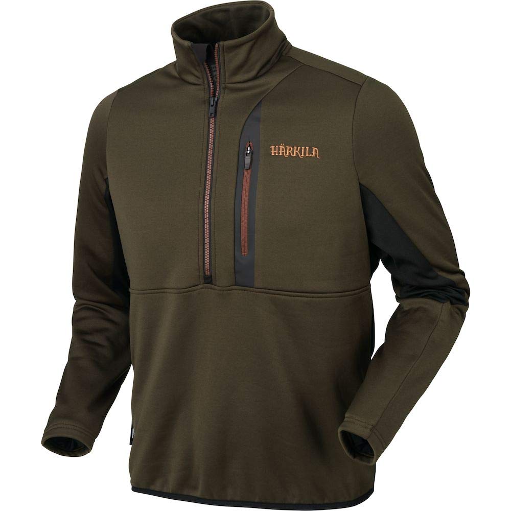 Harkila Tidan Hybrid Half Zip Fleece Jacket - Lightweight Outdoor Jacket for Hiking, Hunting & Camping - Men's Breathable Midlayer for Cold Weather