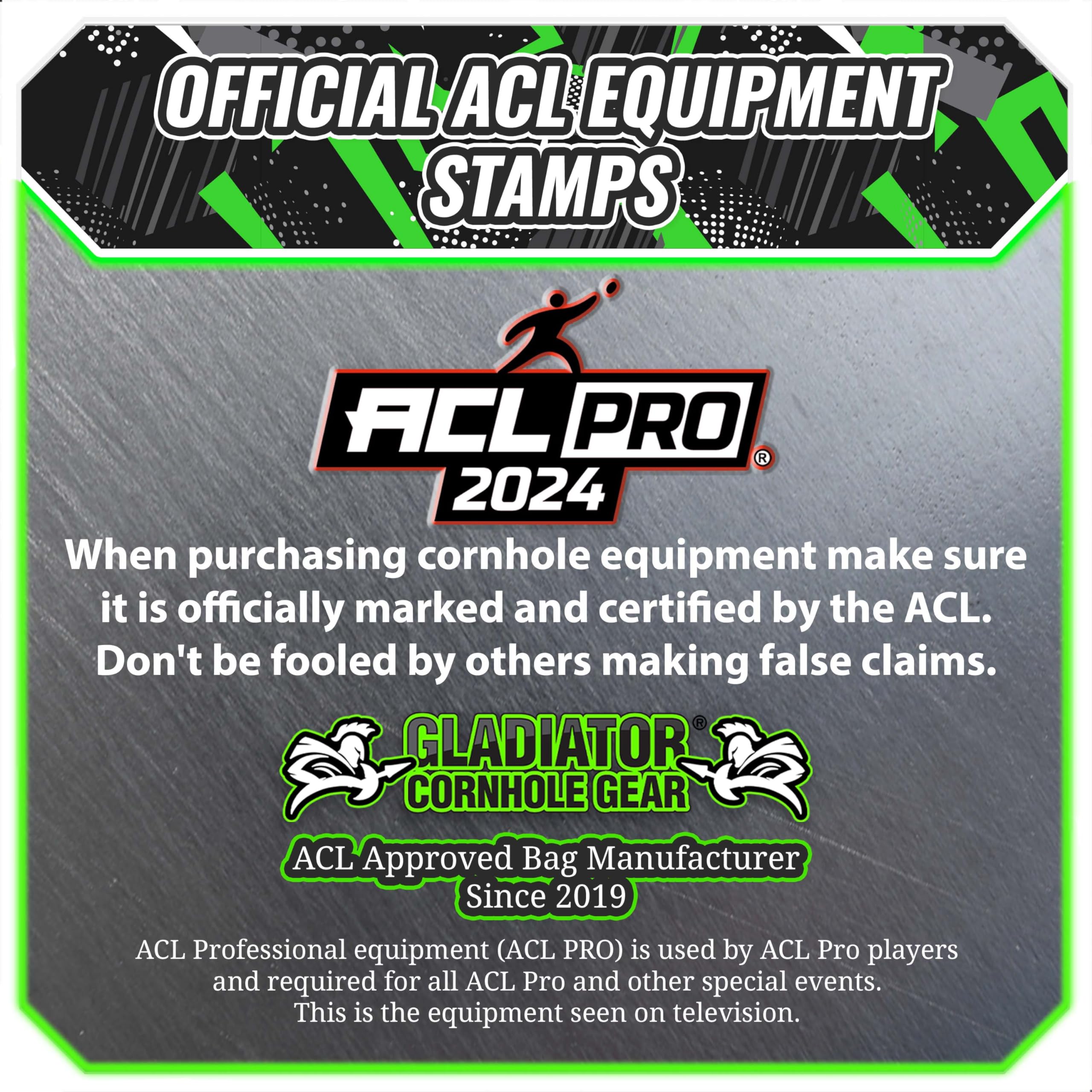 Gladiator Pro Cornhole Bags - ACL Approved Tournament Bean Bags for Competitive Play | Perfect for Backyard Games, Tailgating & Outdoor Parties