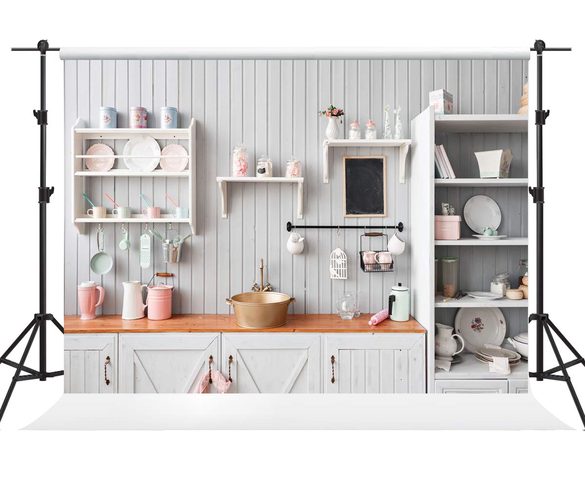 8×8ft Wood Panel Kitchen Backdrop for Photoshoot - Dining Room Interior Decoration & Photography Props for Food Blogging & Social Media Content