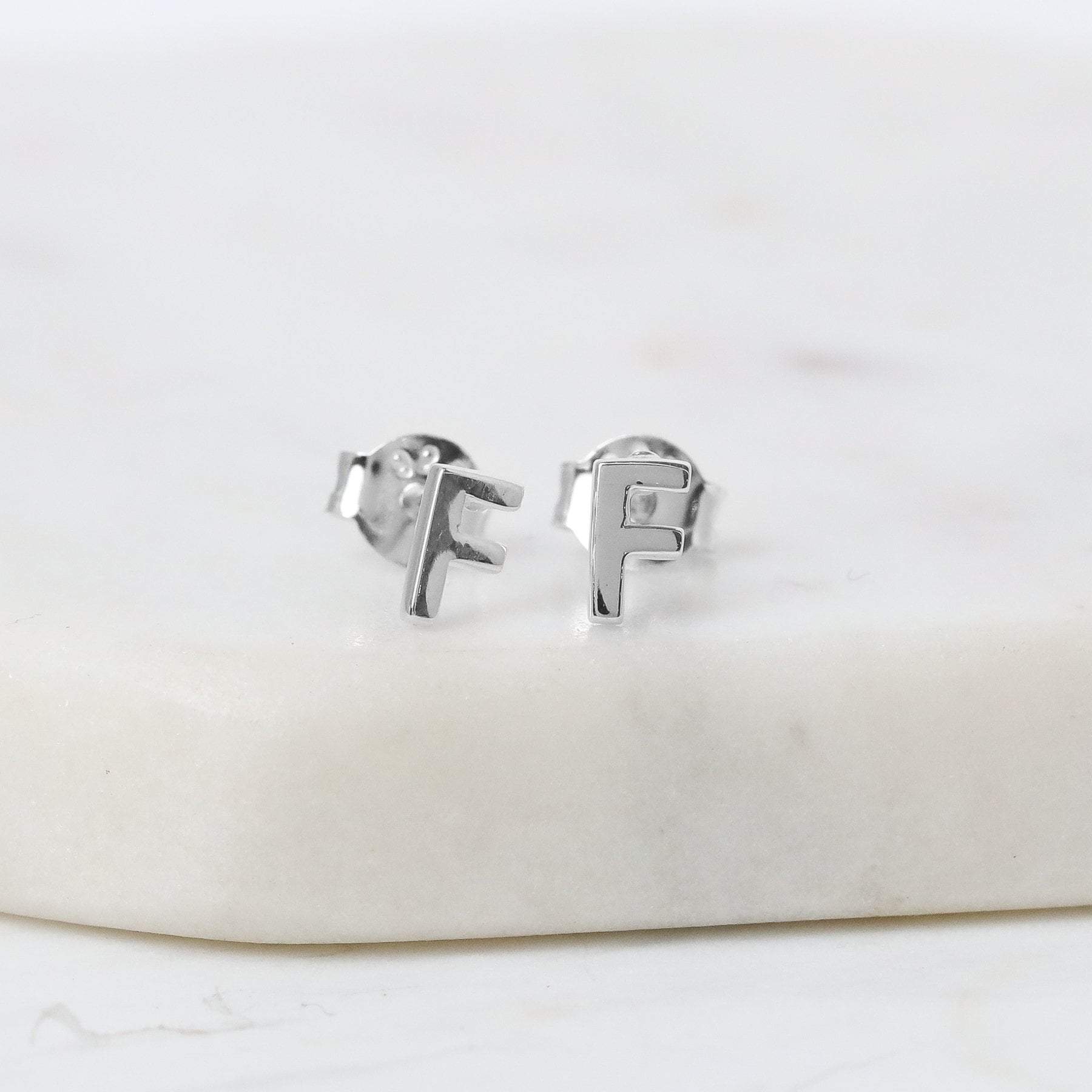 Alphabet Stud Earrings for Women - A-Z Letter Initials, Gold & Silver Plated, Hypoallergenic - Perfect for Gifts, Everyday Wear & Special Occasions