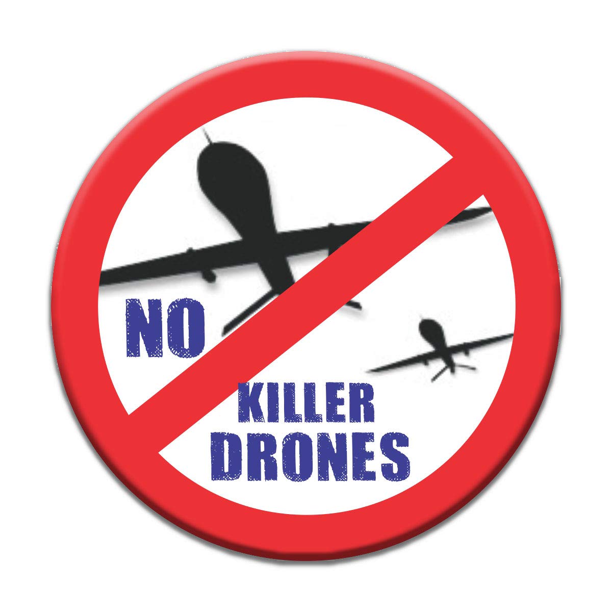 No Killer Drones Anti-War Peace Pin - Vintage Style Protest Button Badge for Backpacks, Jackets & Political Activism