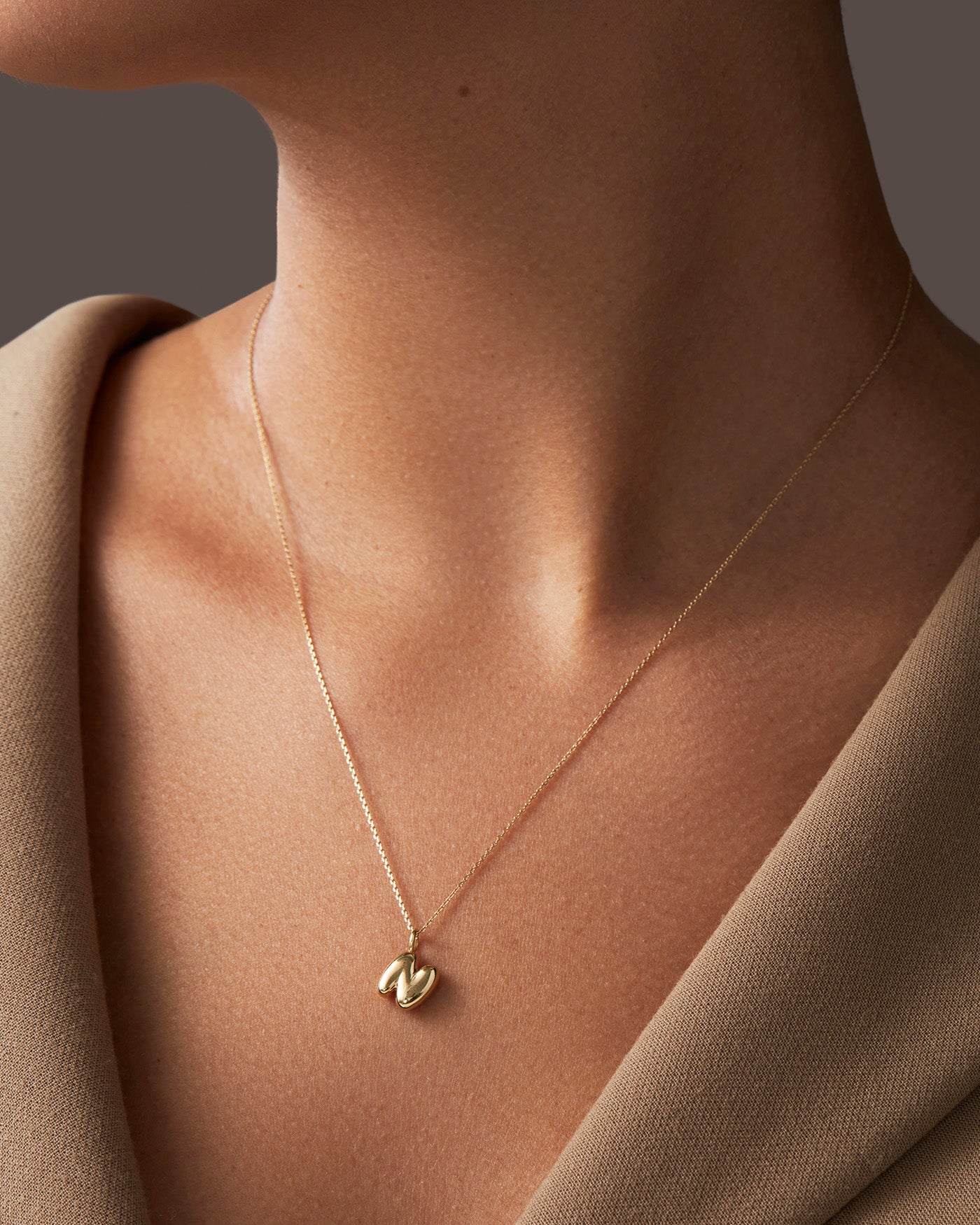 14K Gold Bubble Letter Necklace - Personalized Initial Pendant for Women - Perfect for Gifts, Birthdays, Anniversaries & Everyday Wear