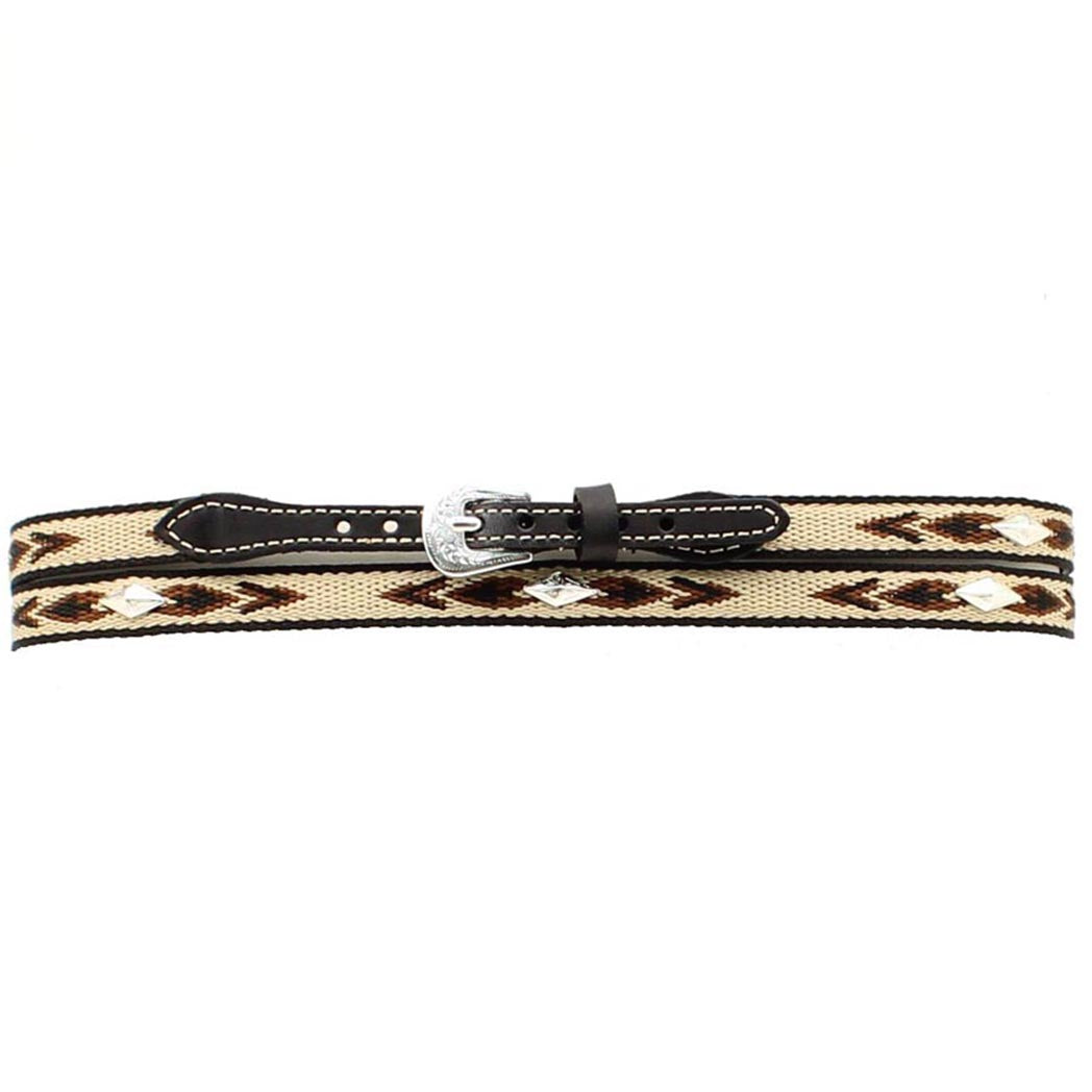 1/2 Inch Embroidered Hat Band with Diamond Conchos - Western Style Cowboy Hat Accessory for Rodeo, Country Music & Outdoor Events