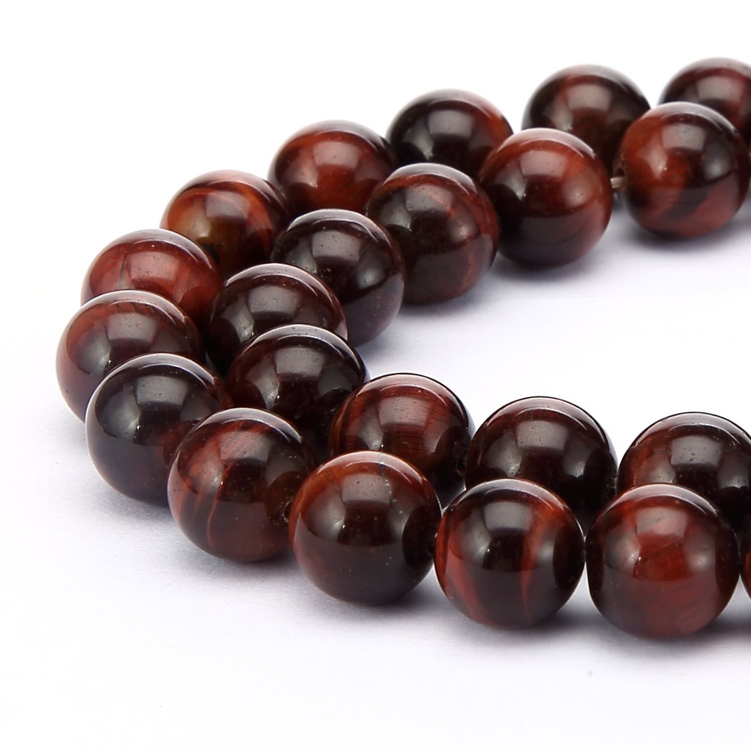 2 Strands Natural Red Tiger's Eye Healing Gemstone Beads - 8mm Round Loose Stones (88-94pcs) for Jewelry Making, DIY Crafts, Bracelets & Necklaces - Perfect for Meditation, Energy Healing & Spiritual Gifts