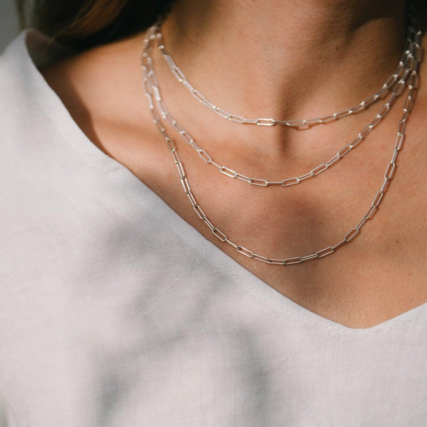 Stylish Sterling Silver Paperclip Chain Necklace - Perfect for Layering & Everyday Wear