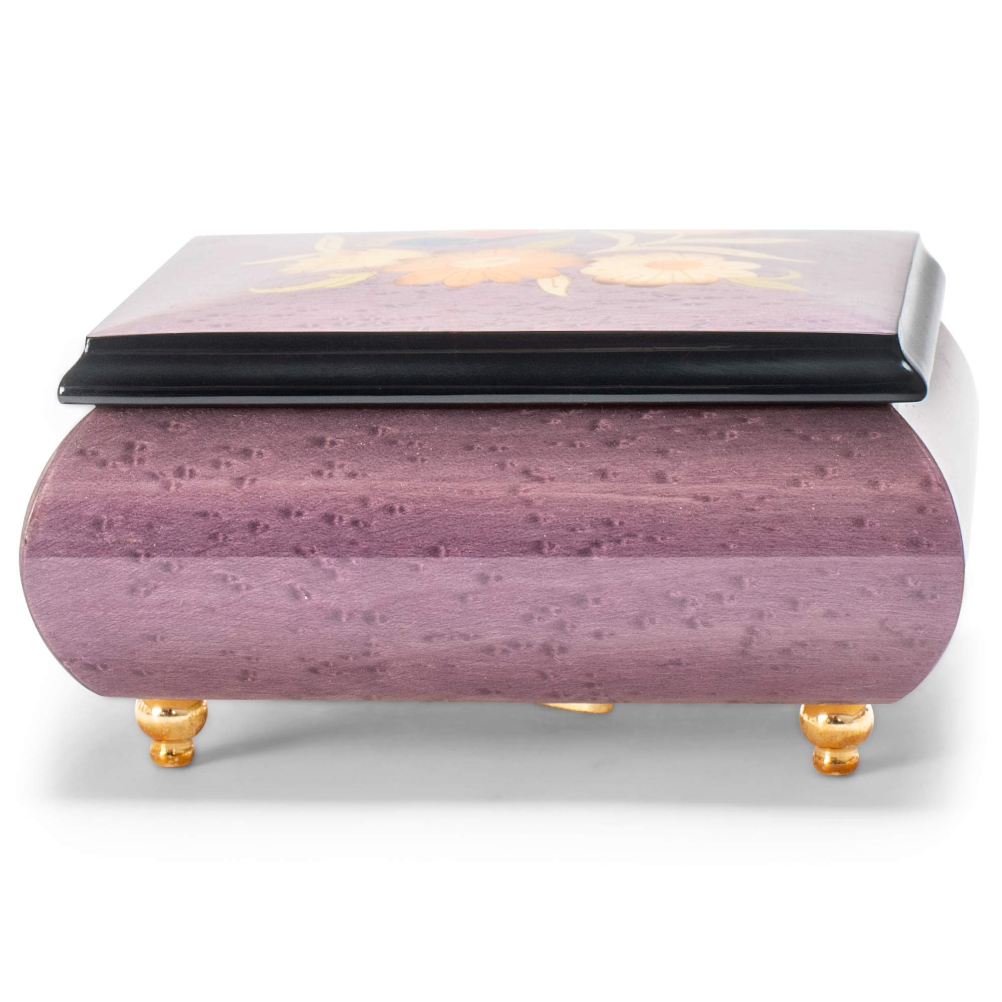 Exquisite Purple Italian Inlaid Music Box & Jewelry Box with Butterfly Design - Customizable Tune Options | Perfect Gift for Weddings, Anniversaries & Home Decor