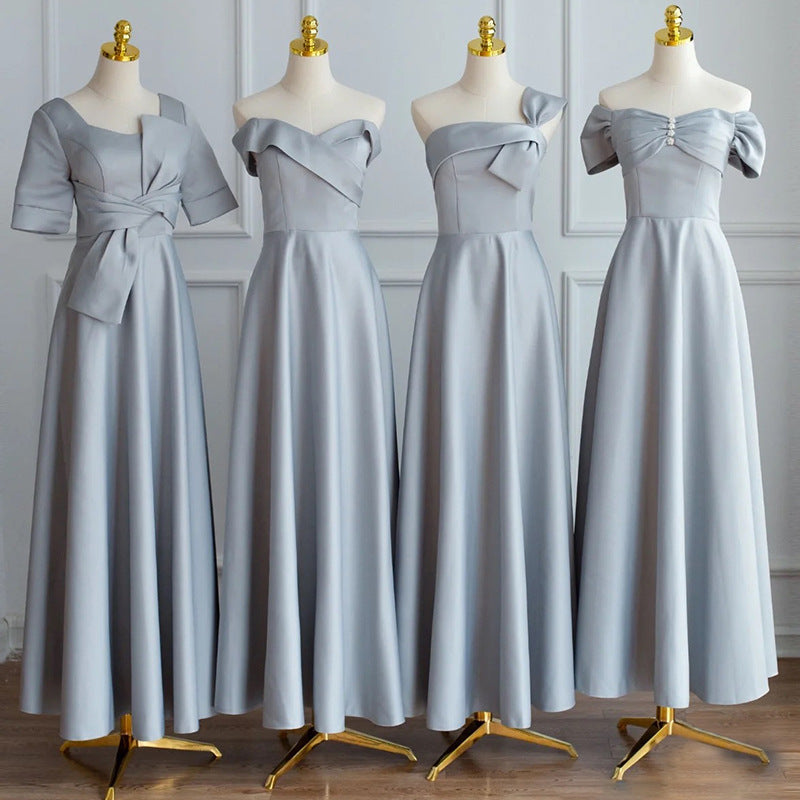Elegant A-Line Long Blue Bridesmaid Dress | Formal Evening Gown for Weddings, Prom & Special Occasions | Plus Size Options Available | Style 544