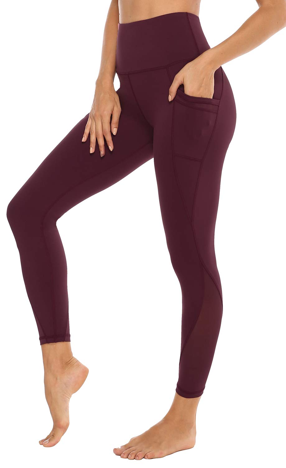 PERSIT Women's High Waist Yoga Pants with Pockets - Non See-Through Tummy Control 4-Way Stretch Workout Leggings for Gym, Running & Lounge Wear