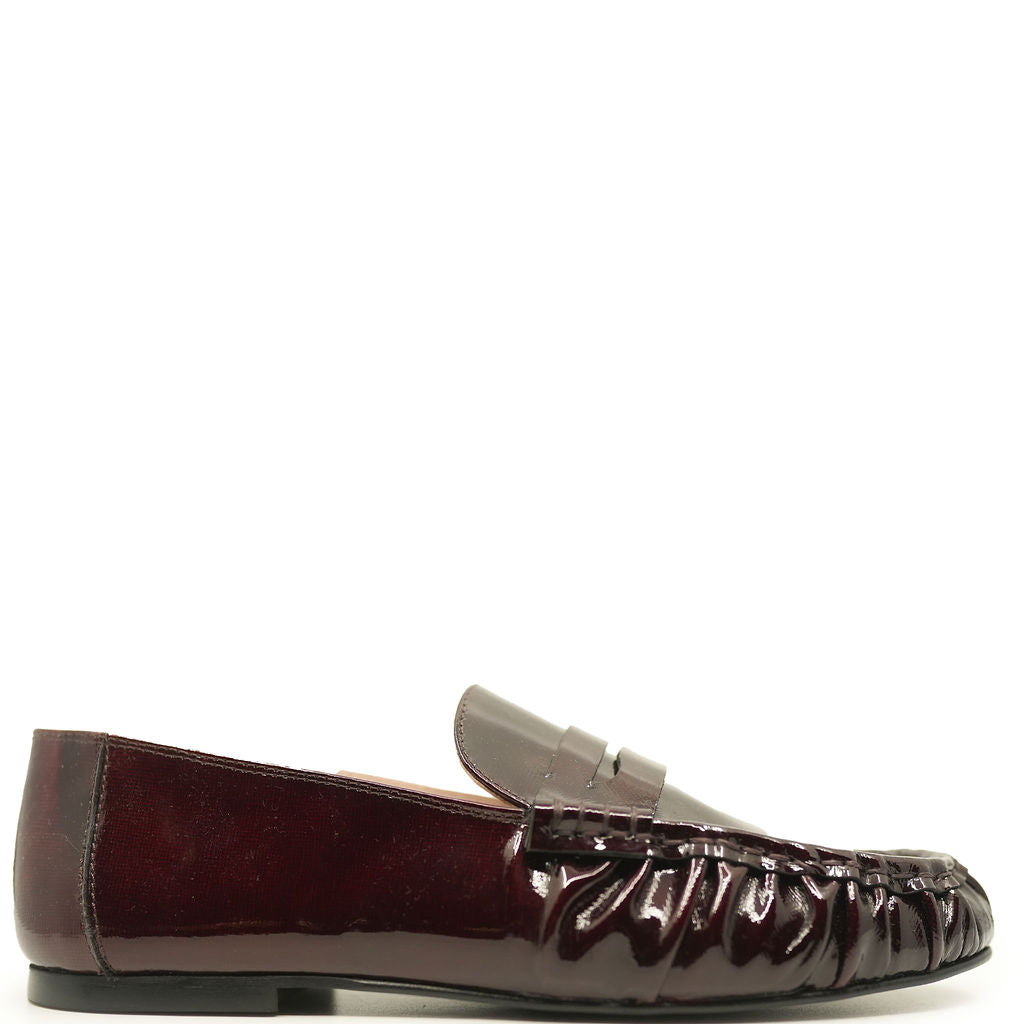Spain+Co Burgundy Patent Penny Loafers for Men - Classic Slip-On Dress Shoes for Business & Casual Wear - Comfortable & Stylish Oxfords for Office, Wedding & Daily Use