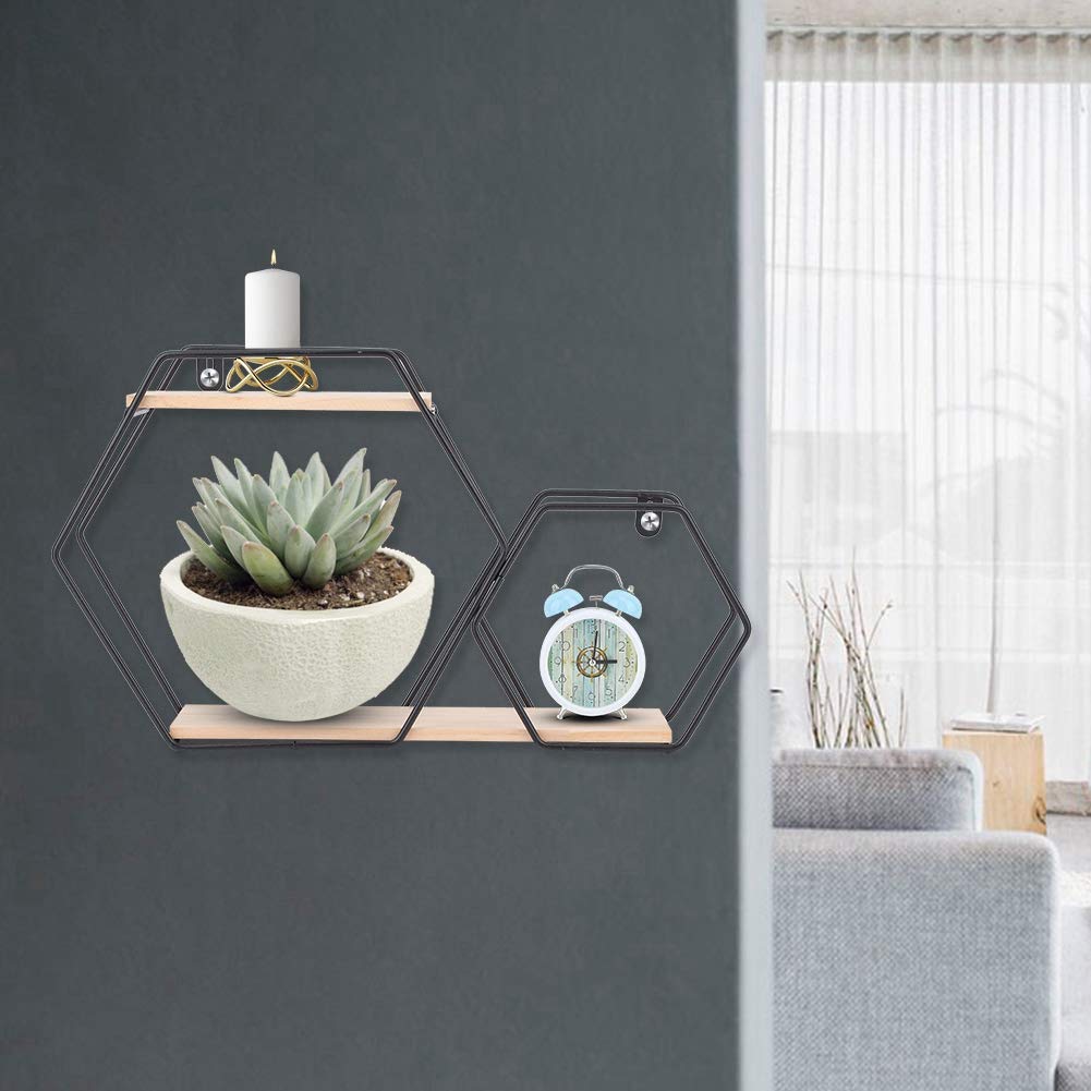 01 Wall Shelf - Black Display Shelf for Living Room, Bedroom, Office & Study - Easy to Clean & Install - Perfect for Books, Decor & Storage