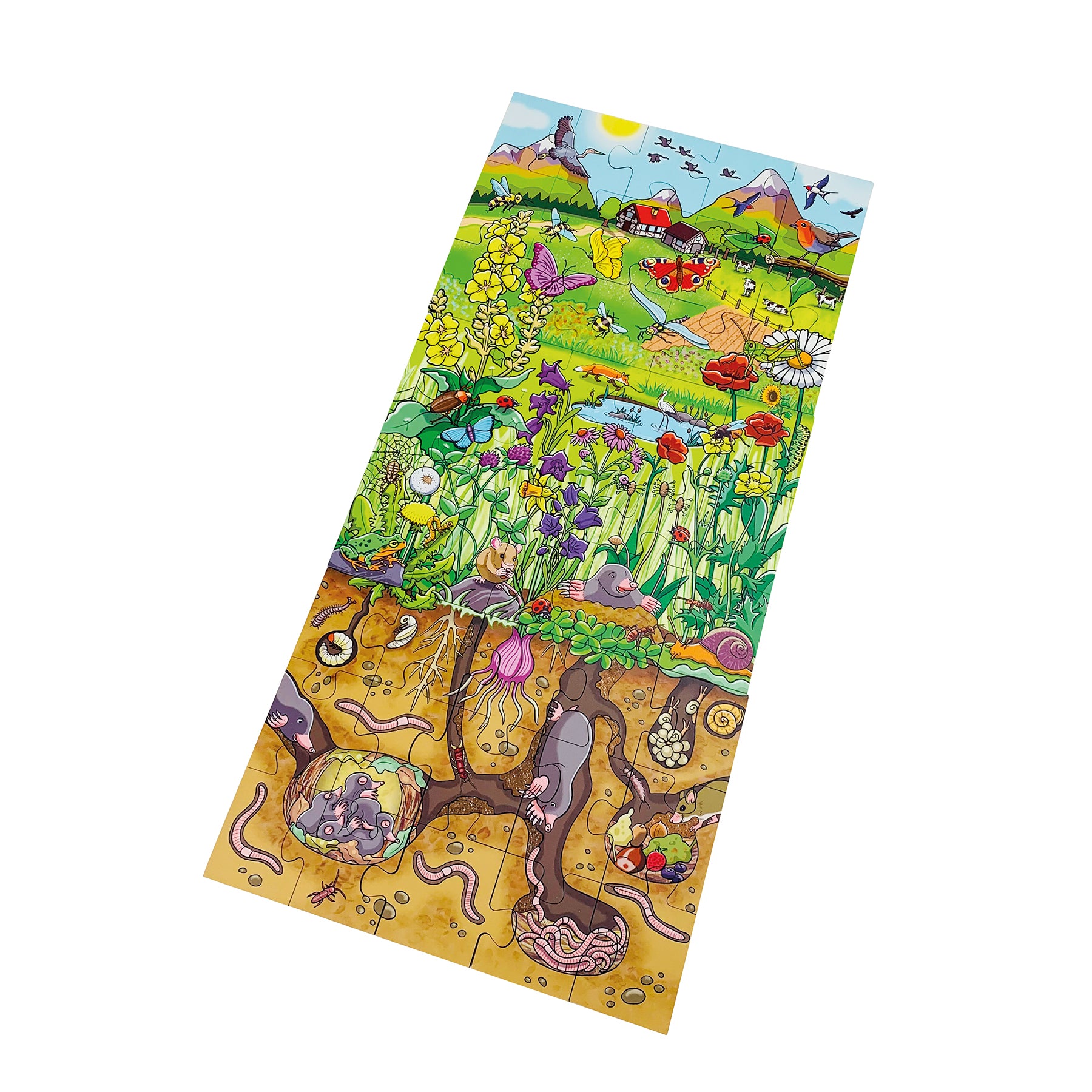 Beleduc 45-Piece Wooden Floor Puzzle - Flower Meadow Design for Kids, Educational Learning Toy for Toddlers & Preschoolers - Perfect for Playrooms, Daycares & Homeschooling Activities
