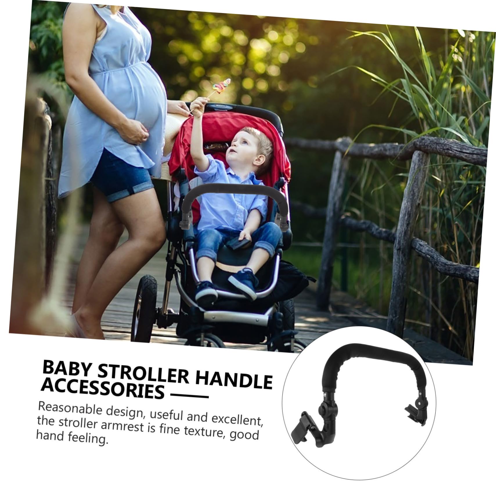 Housoutil Baby Playpen - 4-Piece Stroller Accessories Set, Replacement Stroller Bumper & Handle Extender for Toddlers & Infants | Perfect for Home, Park & Travel Use