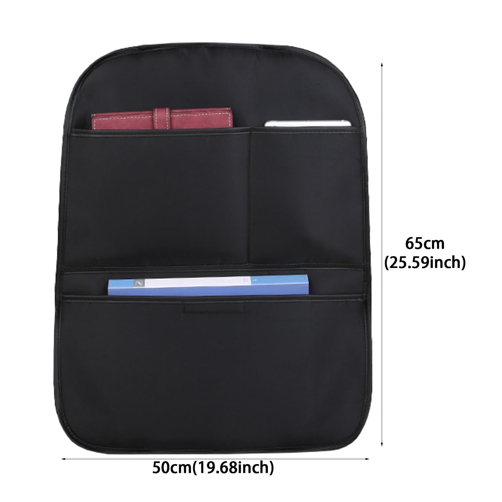 Car Seat Back Kick Pad Protector - Large Dustproof Anti-Kick Mat with Storage Pockets | Backseat Protector Cover for Kids & Pets | Perfect for Road Trips, Daily Commutes & Family Travel