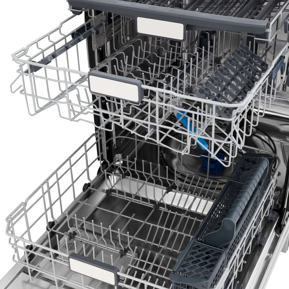 ZLINE Autograph Edition 24 Inch Black Matte Dishwasher with Champagne Bronze Handle - Ultra Quiet 45dBa, 3rd Rack & Top Touch Control - Perfect for Modern Kitchens, Open Concept Homes & Luxury Apartments