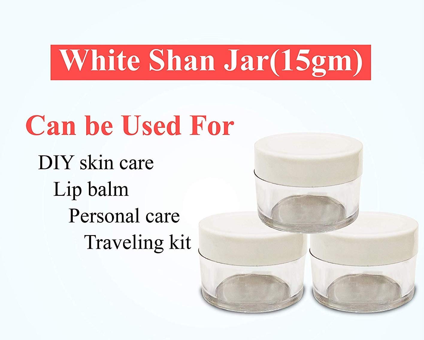 Dinemart 8-Piece Set of 15GM Clear Acrylic Jars with White Lids & Inner Caps - Empty Containers for DIY Lip Balm, Skin Care, Body Butter & Home Crafts - Perfect for Homemade Cosmetics and Personal Care Products