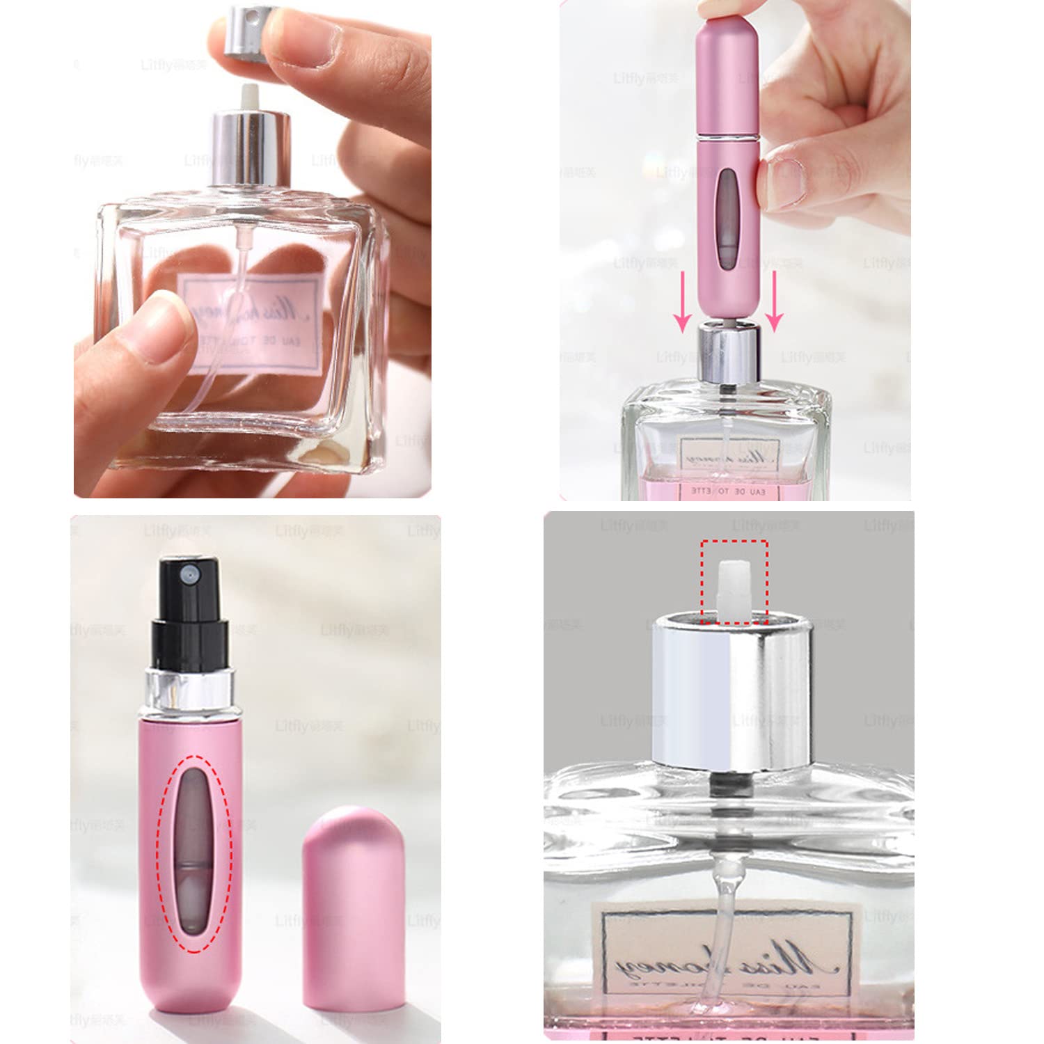 XYG 5ml Refillable Perfume Bottle - Portable Travel Perfume Atomizer with Rotating Nozzle, Leak-Proof Empty Spray Bottle for Women & Men (4 Color Options) - Perfect for Gym, Office, Travel & On-The-Go Fragrance Touch Ups