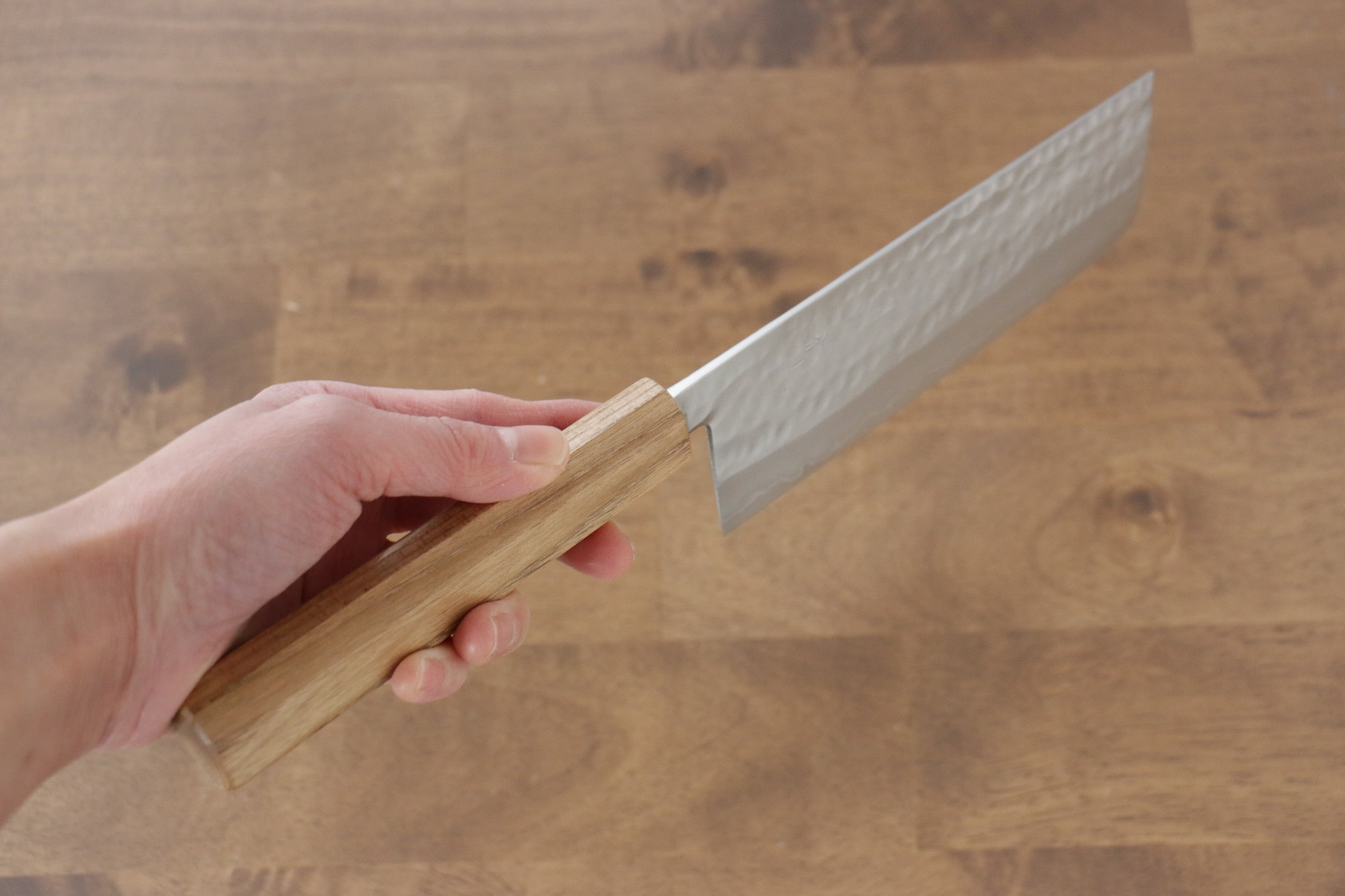 Premium Kunihira VG1 Hammered Nakiri Knife 165mm - Japanese Enju Wood Handle - Professional Chef & Home Cooking Vegetable Chopper - Perfect for Slicing, Dicing & Meal Prep