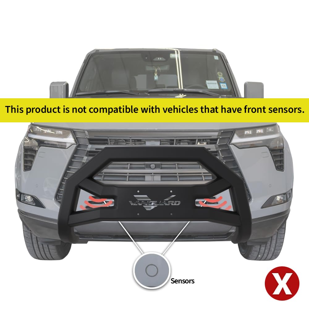 VANGUARD VGUBG-2304-1182BK Black Powdercoat Jeep Cherokee Bull Bar - Heavy Duty X Series Front Bumper Guard for 2014-2024 Jeep Cherokee Models | Off-Road Protection & Stylish Upgrade for Adventure & Daily Driving