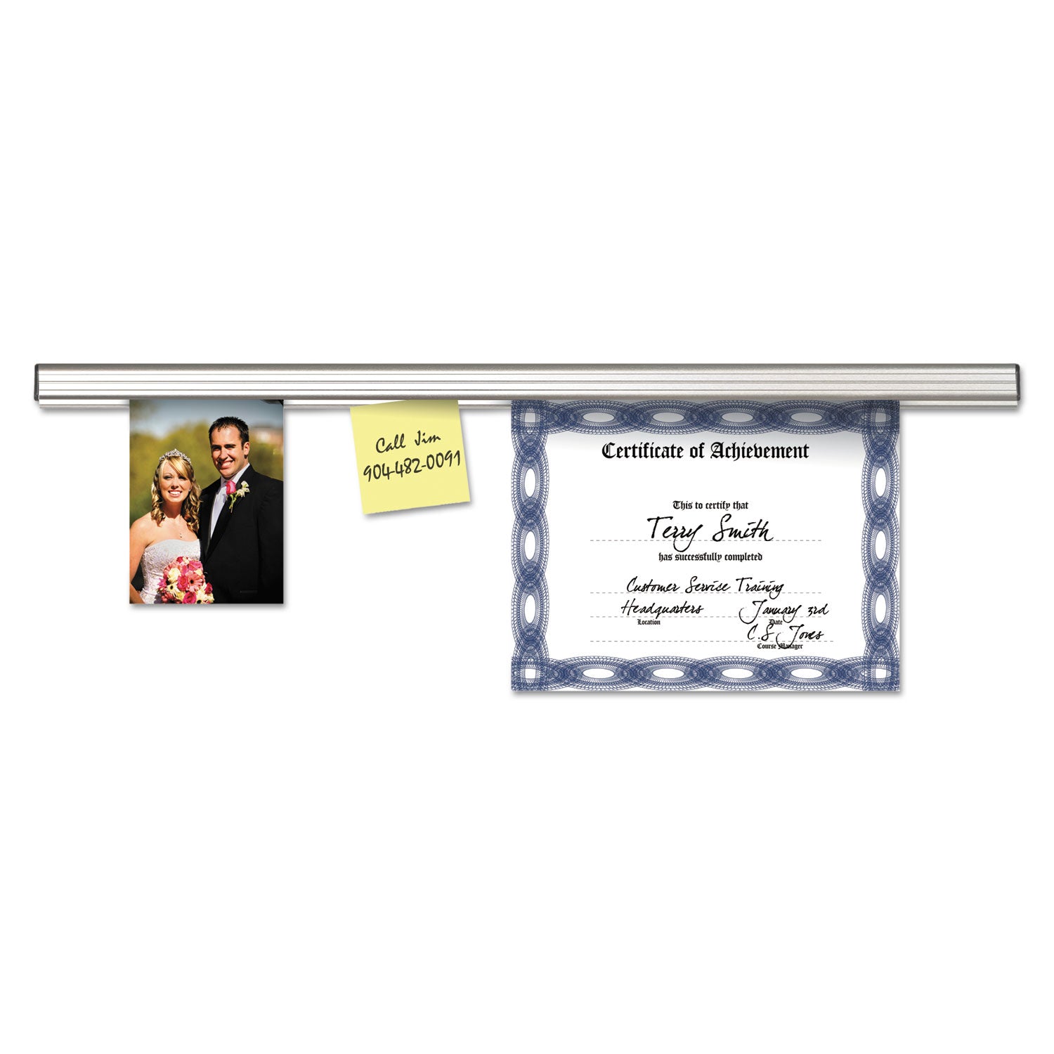 Advantus Grip A Strip Display Rails - 1.5 x 9 Inch Satin Aluminum Retail Shelf Organizer | Perfect for Store Shelving, Product Displays & Home Organization
