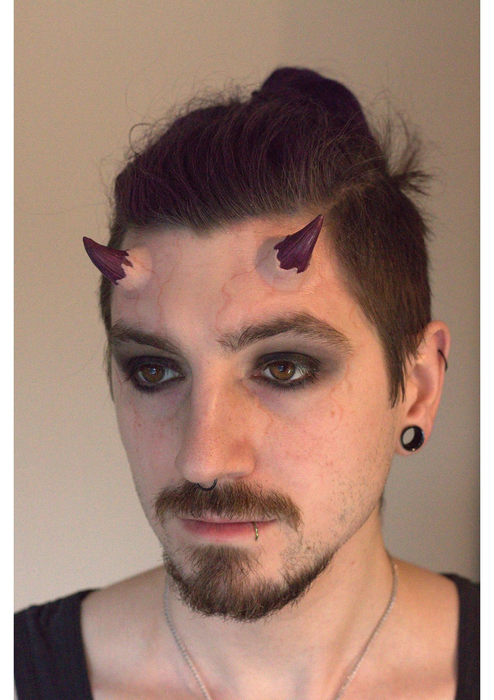 Obsidian FX Devil Horns Demon Silicone Prosthetics - Realistic Costume Accessories for Halloween, Cosplay & Horror Events
