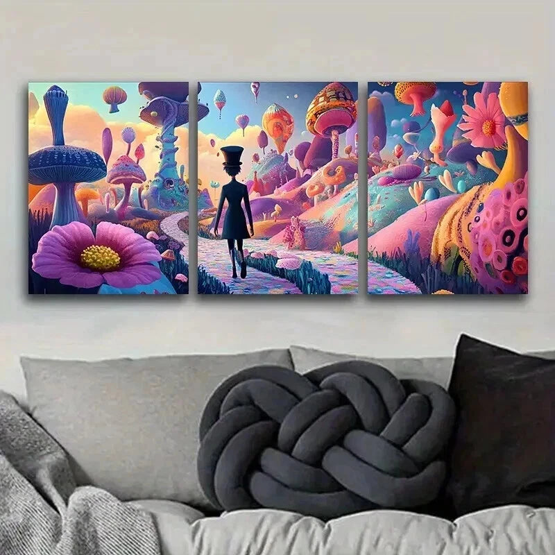 3-Piece Strange Place (6) Wall Art Set - Framed Canvas 50x70cm - High Quality Print - 100% Australian Made - Ready to Hang - Perfect for Living Room, Bedroom & Office Decor
