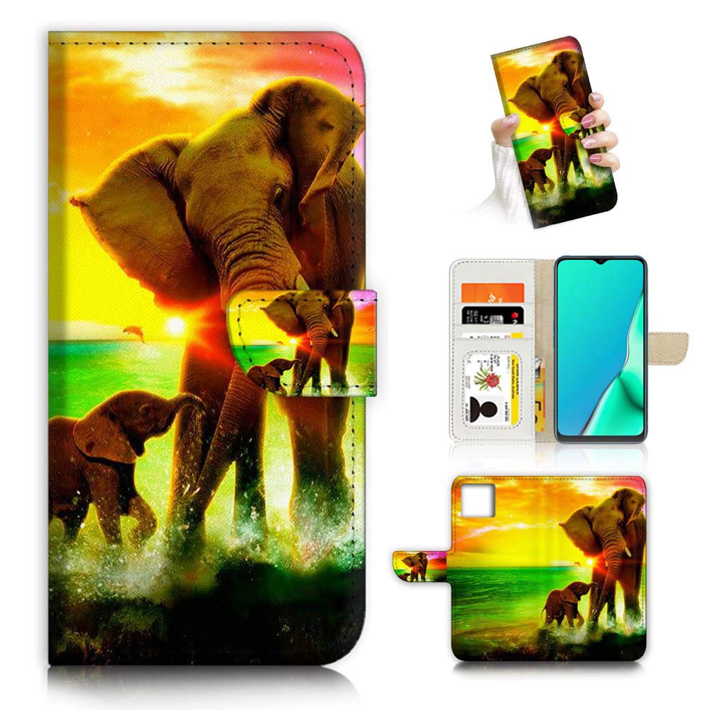 Premium Flip Wallet Phone Case Cover for iPhone 11 - A23243 Elephant Family Design | Slim Protective Case with Card Slots for Daily Use, Travel & Business