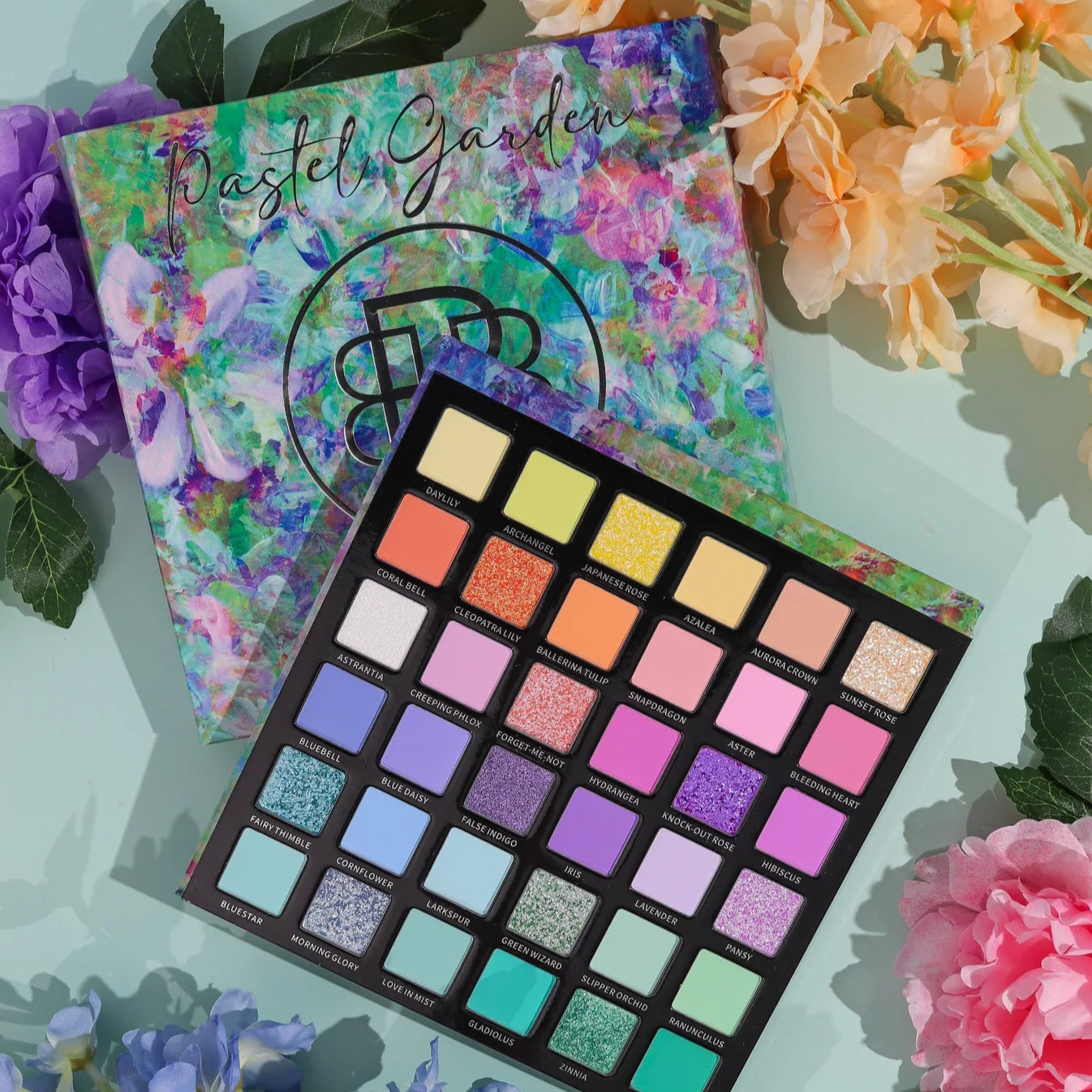Pastel Garden Eyeshadow Palette - Soft Matte & Shimmer Shades for Everyday & Party Makeup | Vegan & Cruelty-Free | Perfect for Spring & Summer Looks