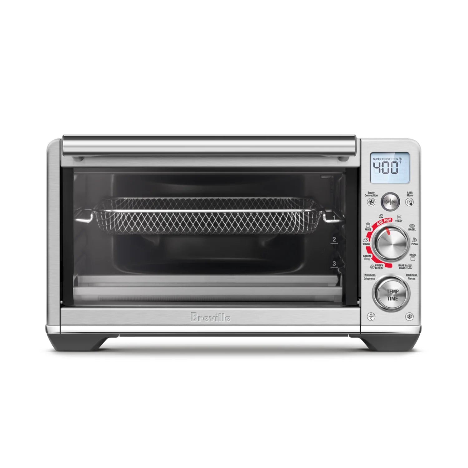 Breville Smart Oven Air Fryer Compact - 12L Capacity, Stainless Steel Countertop Convection Oven with 10 Cooking Functions (BOV680BSS1BUC1) - Perfect for Small Kitchens, Dorms & Air Frying Healthy Meals