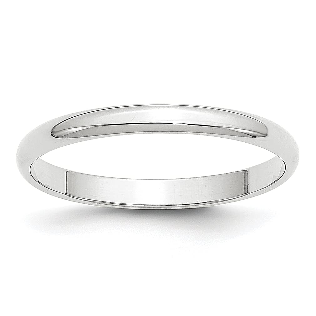 10K White Gold 2.5mm Lightweight Half Round Wedding Ring Band - Size 5 Classic Fine Jewelry for Women - Perfect Anniversary, Engagement & Bridal Gift - Elegant Everyday Wear & Special Occasions