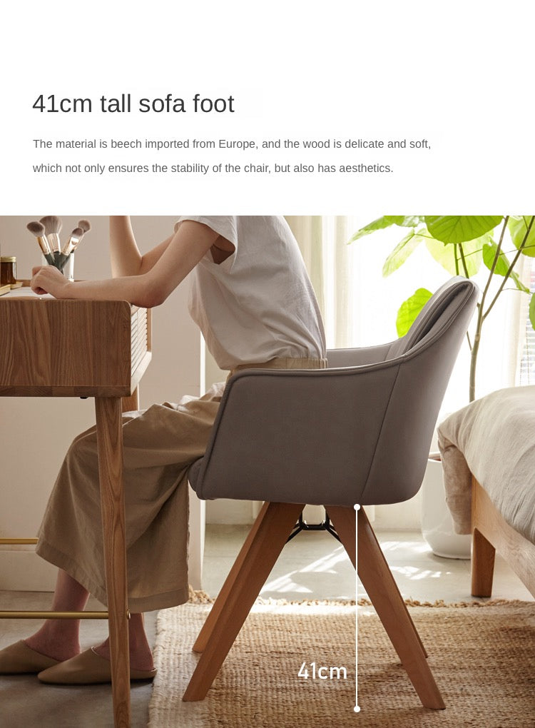 360° Swivel Beech Solid Wood Soft Chair - Ergonomic Comfort for Living Room, Office & Study