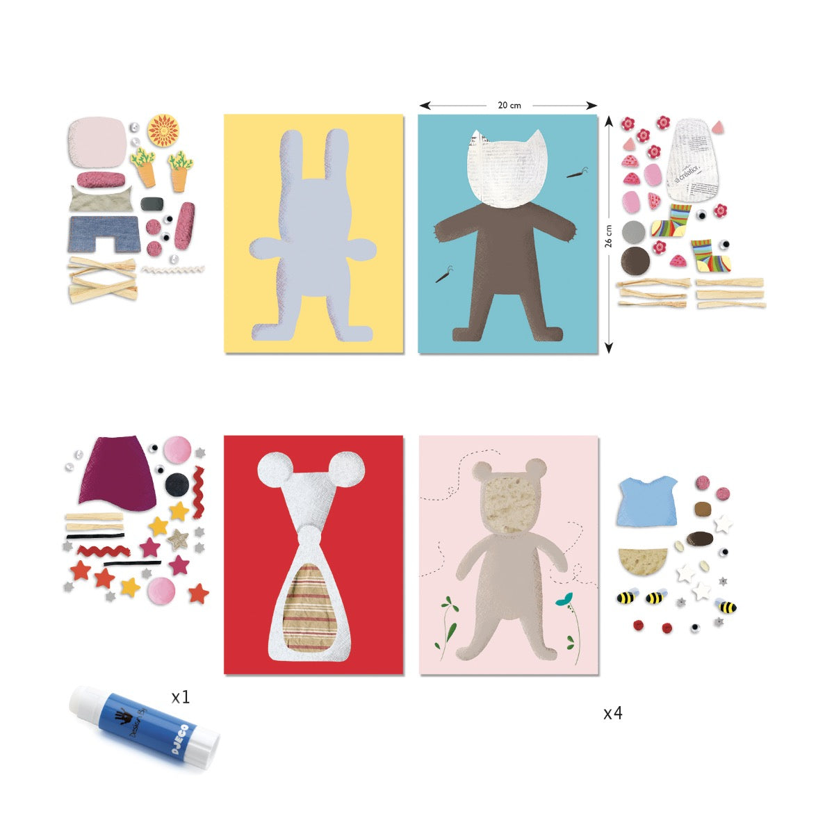 Djeco Collages for Little Ones - Creative Art Kits for Toddlers & Kids - Perfect for Preschool Learning & Home Craft Activities