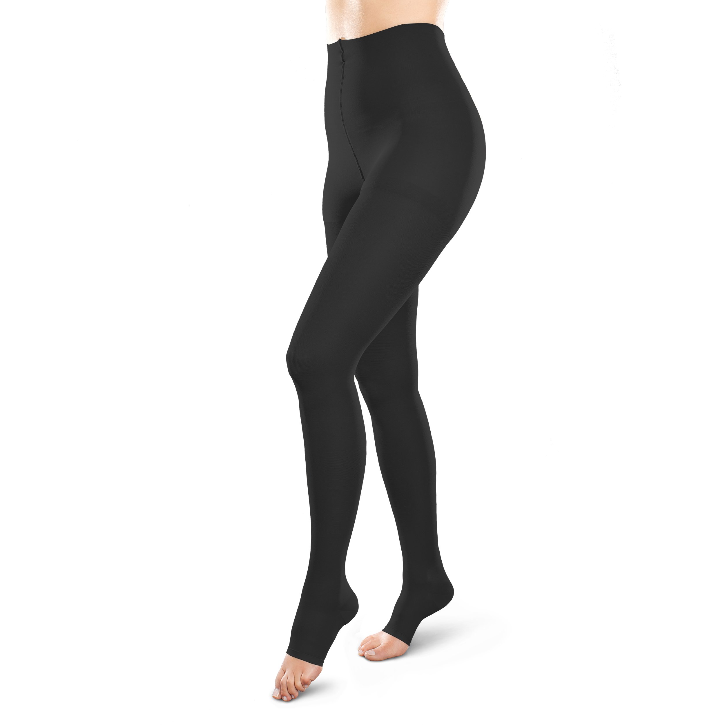 EASE BY THERAFIRM Women's Fashion Medical Open-Toe Compression Socks - Comfortable Support for Varicose Veins, Swelling & Circulation - Perfect for Travel, Work & Post-Surgery Recovery