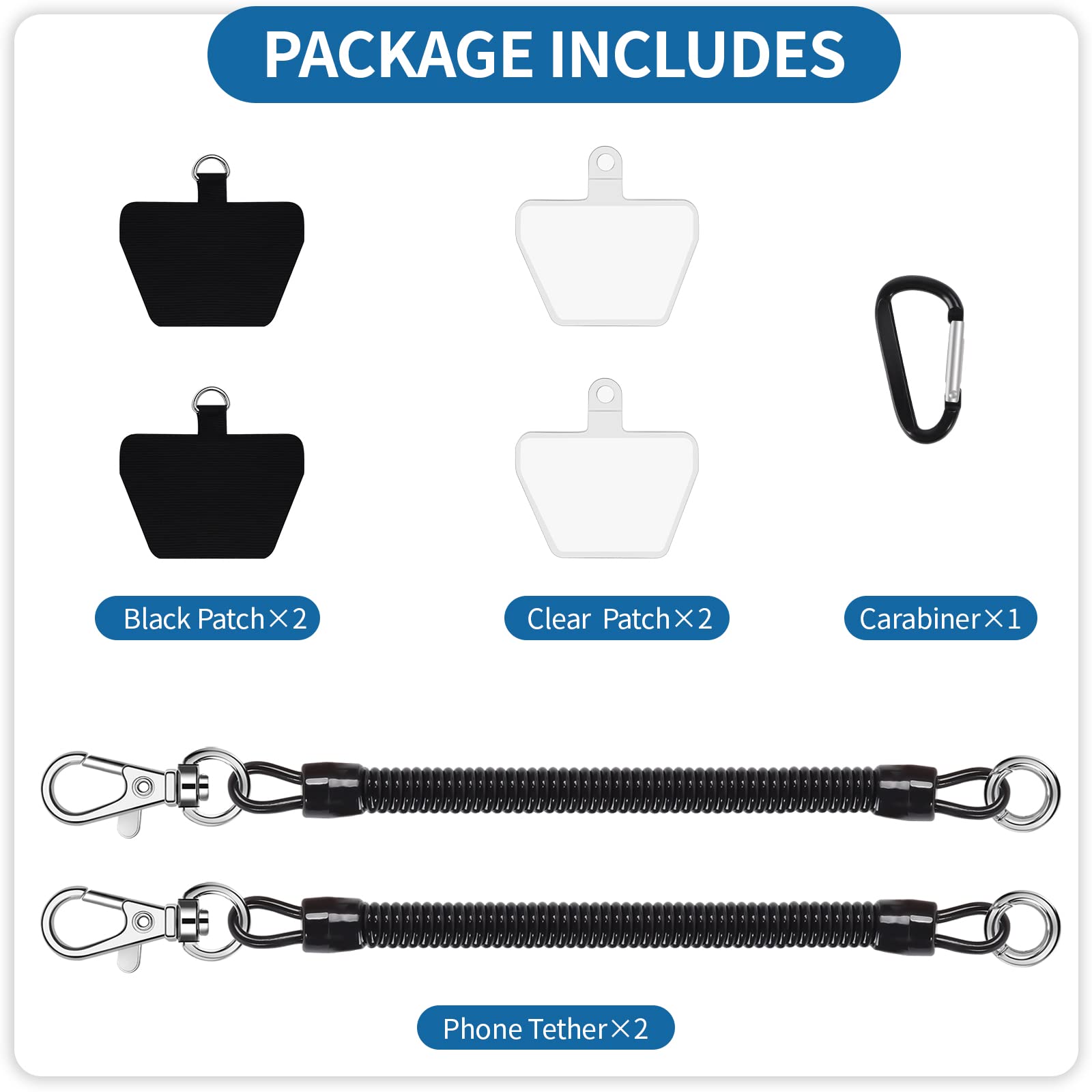 Doormoon Phone Lanyard with 4 Patches - Secure for Hiking & Climbing