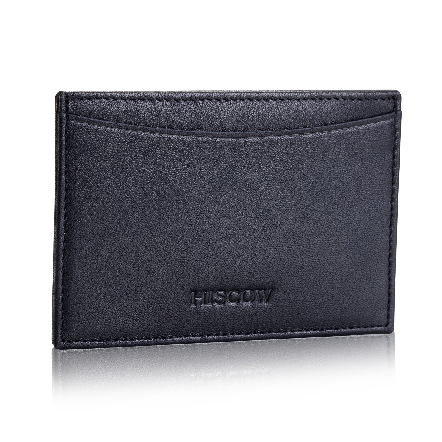 Slim Leather Card Holder for Men & Women - RFID Blocking Thin ID Credit Card Wallet (Black) | Perfect for Travel, Business & Everyday Use