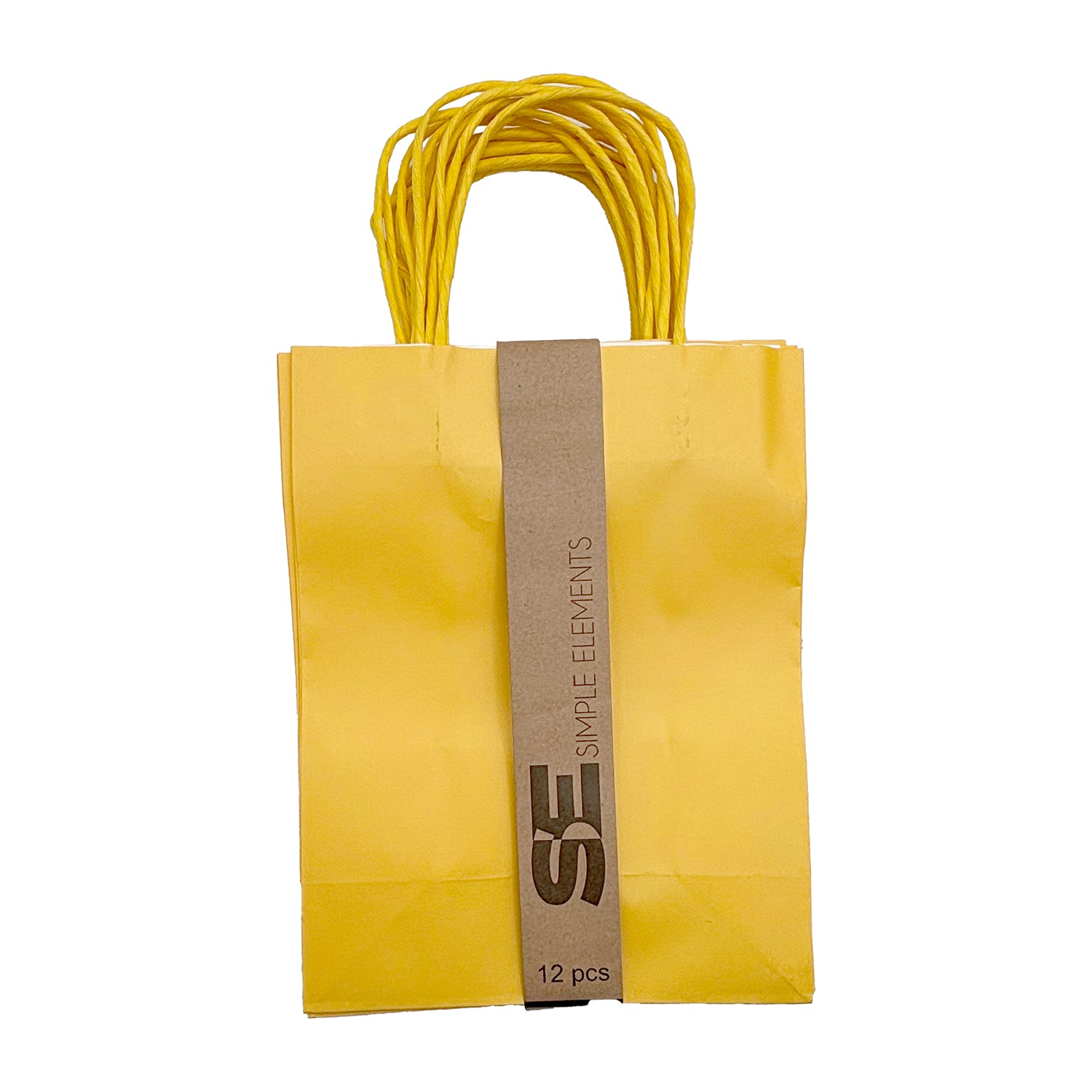 Premium Kraft Paper Bags 8x10 Inches - Eco-Friendly Yellow Gift Bags (12 Pack) - Perfect for Party Favors, Wedding Gifts & Retail Packaging