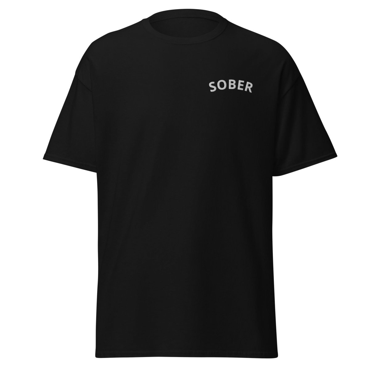 Sober Embroidered Men's Classic T-Shirt | Premium Cotton Casual Tee | Sober Life Apparel for Everyday Wear & Recovery Support