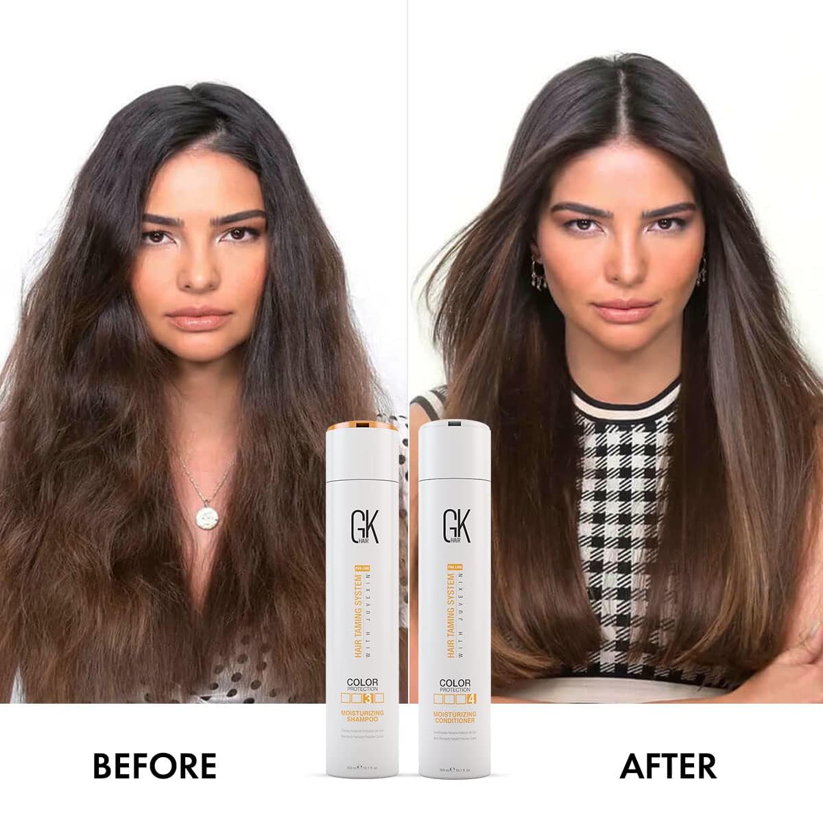 GK HAIR Global Keratin Balancing & Moisturizing Shampoo and Conditioner Set (10.1 Fl Oz Each) - Repair Dry Damaged Hair for Smooth Silky Results - Perfect for Color-Treated & Chemically Processed Hair at Home Salon Use